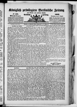 Königlich privilegirte Berlinische Zeitung von Staats- und gelehrten Sachen vom 17.04.1906