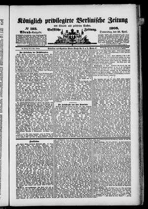 Königlich privilegirte Berlinische Zeitung von Staats- und gelehrten Sachen vom 26.04.1906
