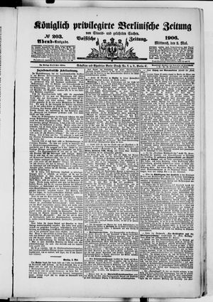 Königlich privilegirte Berlinische Zeitung von Staats- und gelehrten Sachen on May 2, 1906