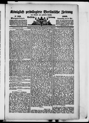 Königlich privilegirte Berlinische Zeitung von Staats- und gelehrten Sachen vom 10.05.1906