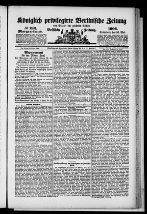 Königlich privilegirte Berlinische Zeitung von Staats- und gelehrten Sachen on May 26, 1906