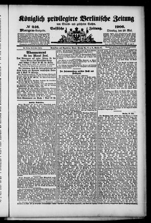 Königlich privilegirte Berlinische Zeitung von Staats- und gelehrten Sachen vom 29.05.1906