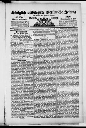 Königlich privilegirte Berlinische Zeitung von Staats- und gelehrten Sachen vom 31.05.1906