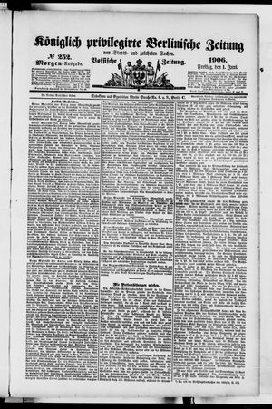 Königlich privilegirte Berlinische Zeitung von Staats- und gelehrten Sachen on Jun 1, 1906