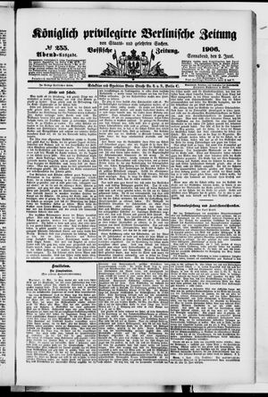 Königlich privilegirte Berlinische Zeitung von Staats- und gelehrten Sachen vom 02.06.1906