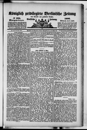 Königlich privilegirte Berlinische Zeitung von Staats- und gelehrten Sachen on Jun 6, 1906