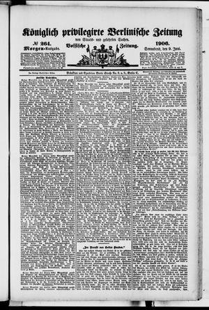Königlich privilegirte Berlinische Zeitung von Staats- und gelehrten Sachen vom 09.06.1906