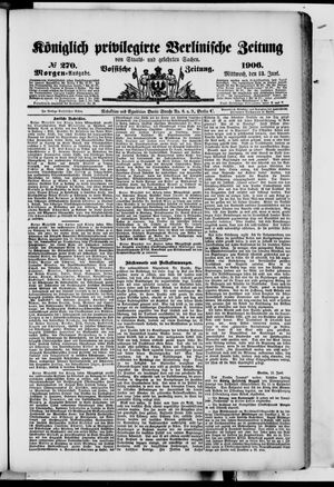 Königlich privilegirte Berlinische Zeitung von Staats- und gelehrten Sachen on Jun 13, 1906
