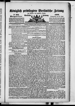 Königlich privilegirte Berlinische Zeitung von Staats- und gelehrten Sachen on Jun 14, 1906