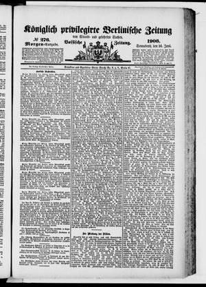 Königlich privilegirte Berlinische Zeitung von Staats- und gelehrten Sachen vom 16.06.1906