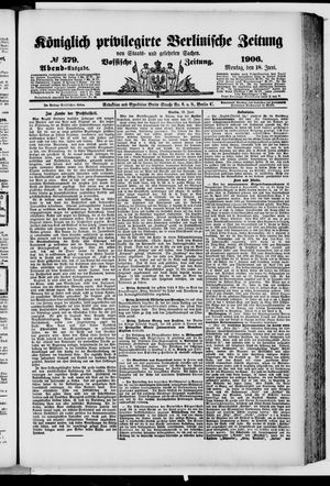 Königlich privilegirte Berlinische Zeitung von Staats- und gelehrten Sachen vom 18.06.1906