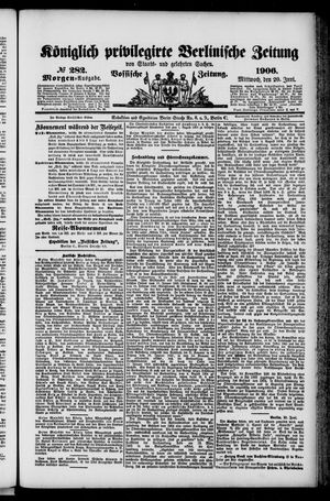 Königlich privilegirte Berlinische Zeitung von Staats- und gelehrten Sachen vom 20.06.1906