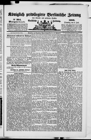 Königlich privilegirte Berlinische Zeitung von Staats- und gelehrten Sachen vom 03.07.1906