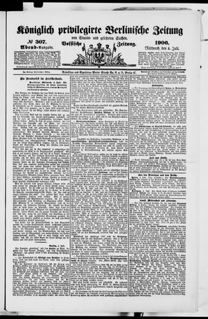 Königlich privilegirte Berlinische Zeitung von Staats- und gelehrten Sachen vom 04.07.1906