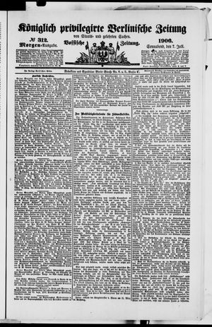 Königlich privilegirte Berlinische Zeitung von Staats- und gelehrten Sachen vom 07.07.1906