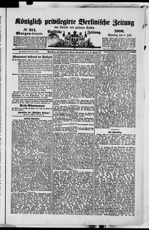 Königlich privilegirte Berlinische Zeitung von Staats- und gelehrten Sachen on Jul 8, 1906
