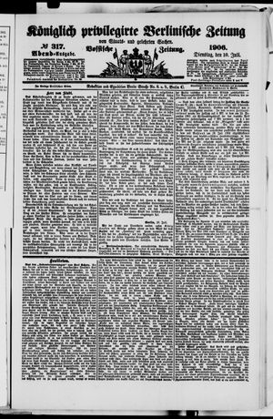 Königlich privilegirte Berlinische Zeitung von Staats- und gelehrten Sachen vom 10.07.1906