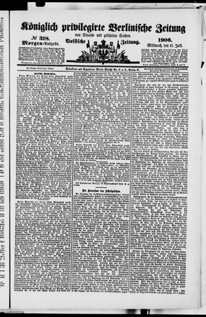 Königlich privilegirte Berlinische Zeitung von Staats- und gelehrten Sachen vom 11.07.1906