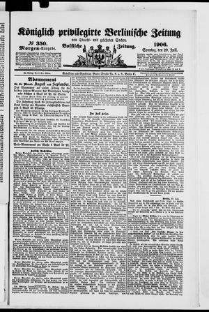 Königlich privilegirte Berlinische Zeitung von Staats- und gelehrten Sachen vom 29.07.1906