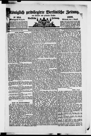Königlich privilegirte Berlinische Zeitung von Staats- und gelehrten Sachen on Aug 1, 1906