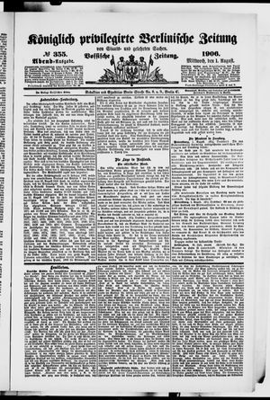 Königlich privilegirte Berlinische Zeitung von Staats- und gelehrten Sachen on Aug 1, 1906