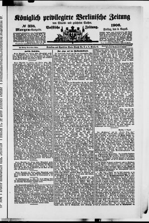 Königlich privilegirte Berlinische Zeitung von Staats- und gelehrten Sachen vom 03.08.1906