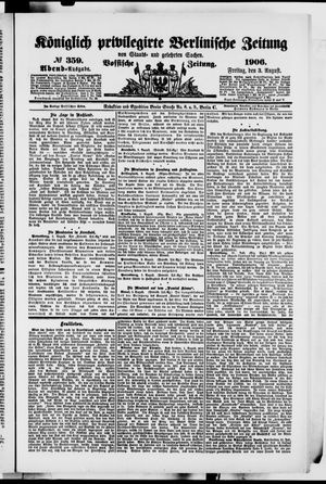 Königlich privilegirte Berlinische Zeitung von Staats- und gelehrten Sachen vom 03.08.1906