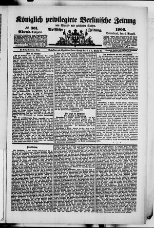 Königlich privilegirte Berlinische Zeitung von Staats- und gelehrten Sachen vom 04.08.1906