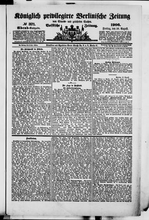 Königlich privilegirte Berlinische Zeitung von Staats- und gelehrten Sachen vom 10.08.1906