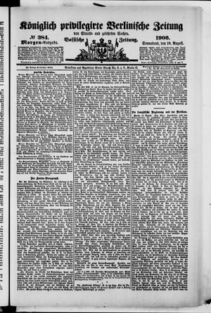 Königlich privilegirte Berlinische Zeitung von Staats- und gelehrten Sachen vom 18.08.1906