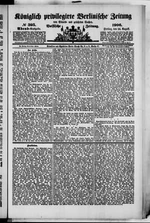 Königlich privilegirte Berlinische Zeitung von Staats- und gelehrten Sachen vom 24.08.1906