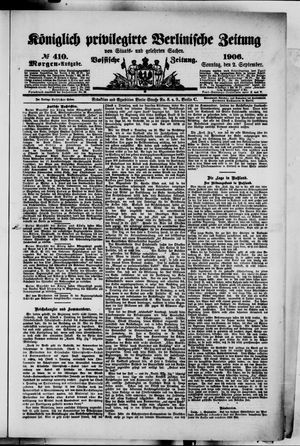 Königlich privilegirte Berlinische Zeitung von Staats- und gelehrten Sachen vom 02.09.1906