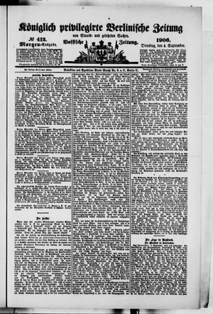 Königlich privilegirte Berlinische Zeitung von Staats- und gelehrten Sachen on Sep 4, 1906