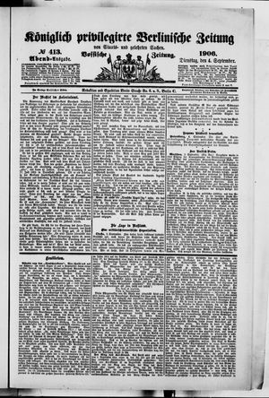 Königlich privilegirte Berlinische Zeitung von Staats- und gelehrten Sachen on Sep 4, 1906