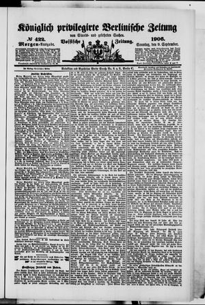 Königlich privilegirte Berlinische Zeitung von Staats- und gelehrten Sachen on Sep 9, 1906