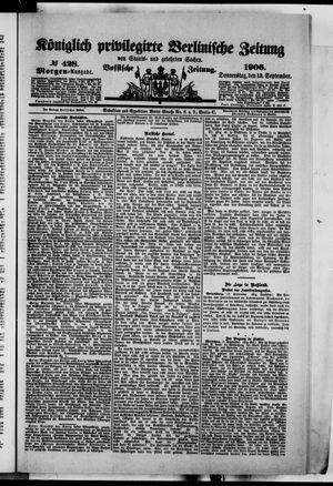Königlich privilegirte Berlinische Zeitung von Staats- und gelehrten Sachen vom 13.09.1906