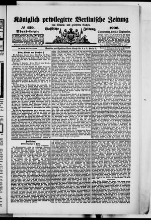 Königlich privilegirte Berlinische Zeitung von Staats- und gelehrten Sachen vom 13.09.1906