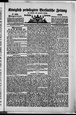 Königlich privilegirte Berlinische Zeitung von Staats- und gelehrten Sachen vom 26.09.1906