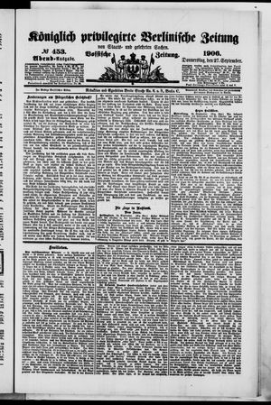 Königlich privilegirte Berlinische Zeitung von Staats- und gelehrten Sachen vom 27.09.1906