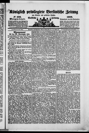 Königlich privilegirte Berlinische Zeitung von Staats- und gelehrten Sachen vom 29.09.1906