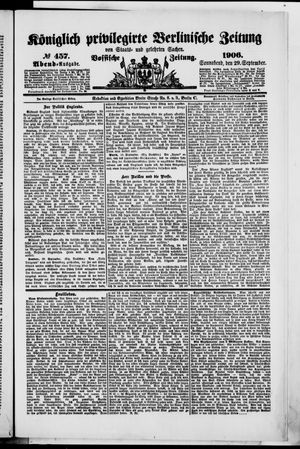 Königlich privilegirte Berlinische Zeitung von Staats- und gelehrten Sachen vom 29.09.1906