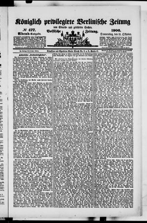 Königlich privilegirte Berlinische Zeitung von Staats- und gelehrten Sachen on Oct 11, 1906