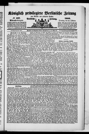 Königlich privilegirte Berlinische Zeitung von Staats- und gelehrten Sachen on Oct 23, 1906