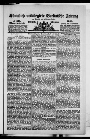 Königlich privilegirte Berlinische Zeitung von Staats- und gelehrten Sachen vom 02.11.1906