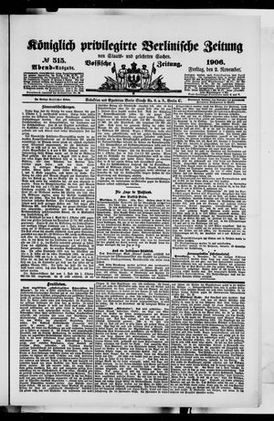 Königlich privilegirte Berlinische Zeitung von Staats- und gelehrten Sachen vom 02.11.1906