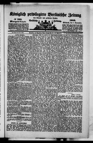 Königlich privilegirte Berlinische Zeitung von Staats- und gelehrten Sachen vom 07.11.1906