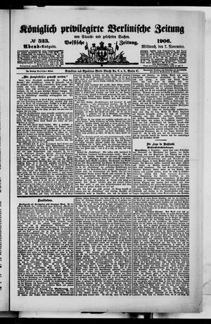 Königlich privilegirte Berlinische Zeitung von Staats- und gelehrten Sachen vom 07.11.1906