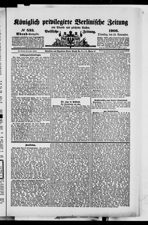 Königlich privilegirte Berlinische Zeitung von Staats- und gelehrten Sachen on Nov 13, 1906