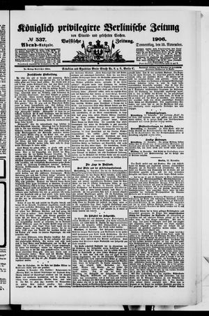 Königlich privilegirte Berlinische Zeitung von Staats- und gelehrten Sachen vom 15.11.1906