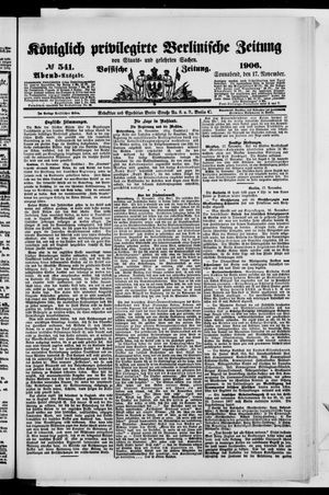 Königlich privilegirte Berlinische Zeitung von Staats- und gelehrten Sachen vom 17.11.1906